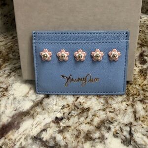 Jimmy Choo Blue Umika card case- COA INCLUDED